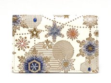 画像1: 【Xmas柄/限定Item】スノーオーナメント＜ラピス＞ 両面文庫革のパスカードホルダー（金唐柄）［t］ (1)