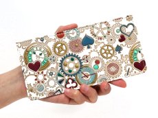 画像4: 完売【限定Item】時の歯車＜青緑＞ フラット札入れ（金唐柄）［t］ (4)