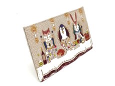 画像2: 完売【限定Item】ノーブルアニマルズ フラット札入れ（金唐柄）［t］ (2)