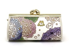 画像1: 【夏限定柄】紫陽花 リップも入るハートまちの小物入れ (1)