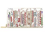 【予約限定柄】リボン（クリスマス柄） ぐるっとファスナーの長財布［t］