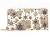 【予約限定柄】スノーオーナメント＜ラピス＞ ぐるっとファスナーの長財布（金唐柄）［t］