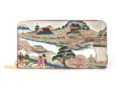 画像1: 【予約限定柄】浮世絵 待乳山（まつちやま） ぐるっとファスナーの長財布［t］ (1)