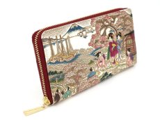 画像2: 【予約限定柄】浮世絵 御殿山（ごてんやま） ぐるっとファスナーの長財布［t］ (2)