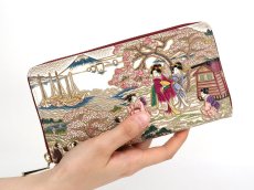 画像4: 【予約限定柄】浮世絵 御殿山（ごてんやま） ぐるっとファスナーの長財布［t］ (4)