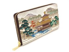 画像2: 【予約限定柄】浮世絵 金閣寺 ぐるっとファスナーの長財布［t］ (2)