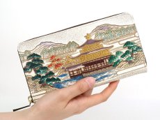 画像4: 【予約限定柄】浮世絵 金閣寺 ぐるっとファスナーの長財布［t］ (4)