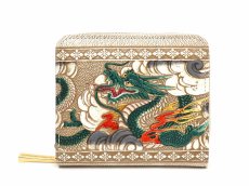 画像1: 龍＜緑＞ 二つ折りファスナーミニ財布［t］ (1)