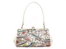 画像1: 【夏限定柄/限定Item】海はひろいな がま口ハンドルクラッチ（金唐柄） (1)