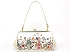完売【限定アイテム】ネコ集合 がま口ハンドルクラッチ