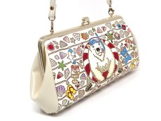 画像2: 【夏限定柄/限定Item】泳ぐま がま口ハンドルクラッチ (2)