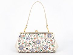 完売【予約限定】ダリア＜コバルトブルー＞ がま口ハンドルクラッチ