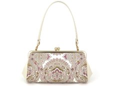 画像1: 完売【限定アイテム】アンティークレース＜ピオニー＞ がま口ハンドルクラッチ (1)