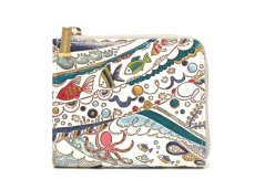 画像1: 【夏限定柄/限定Item】海はひろいな L字ファスナーの小さなお財布（金唐柄）［t］ (1)