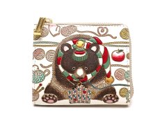 画像1: 完売【Xmas柄/限定Item】編むくま L字ファスナーの小さなお財布［t］ (1)