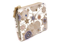 画像2: 完売【限定Item】スノーオーナメント＜ラピス＞ L字ファスナーの小さなお財布（金唐柄）［t］ (2)