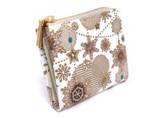 画像2: 完売【限定Item】スノーオーナメント＜ブロンズ＞ L字ファスナーの小さなお財布（金唐柄）［t］ (2)