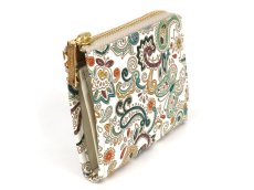 画像3: 完売【予約限定柄】ペイズリー＜ビリジアン＞ L字ファスナーの小さなお財布（金唐柄）［t］ (3)