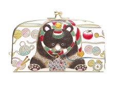 画像1: 完売【Xmas柄】編むくま 天溝がま口［t］ (1)