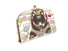画像2: 完売【Xmas柄】編むくま 天溝がま口［t］ (2)
