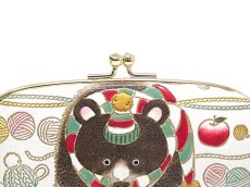 画像3: 完売【Xmas柄】編むくま 天溝がま口［t］ (3)