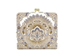 完売【限定アイテム】アンティークレース＜ビオラ＞ 四角いがま口［t］