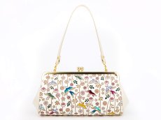 画像1: 完売【予約限定】枝垂れ花鳥 がま口ハンドルクラッチ (1)